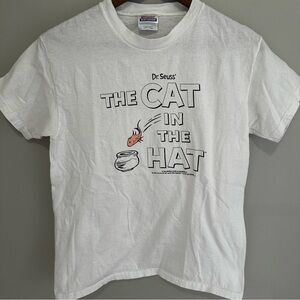 Vintage Hanes Dr. Seuss Cat in the Hat White T-Shirt 2003 Youth Large Cotton